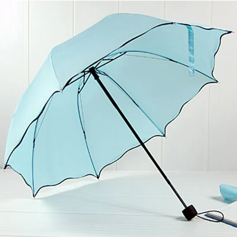 Ombrello da pioggia da donna Ombrelli da donna Manico in pizzo creativo Simpatica principessa Bevande anti-UV soleggiate e piovose