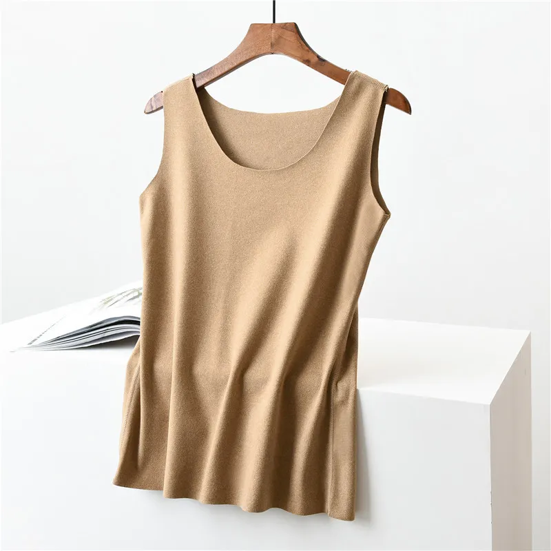 Warm velvet Tank Tops Women Sleeveless Round Neck Loose Casual T Shirt women's Vest Singlets Camisole Cotton Female 210514