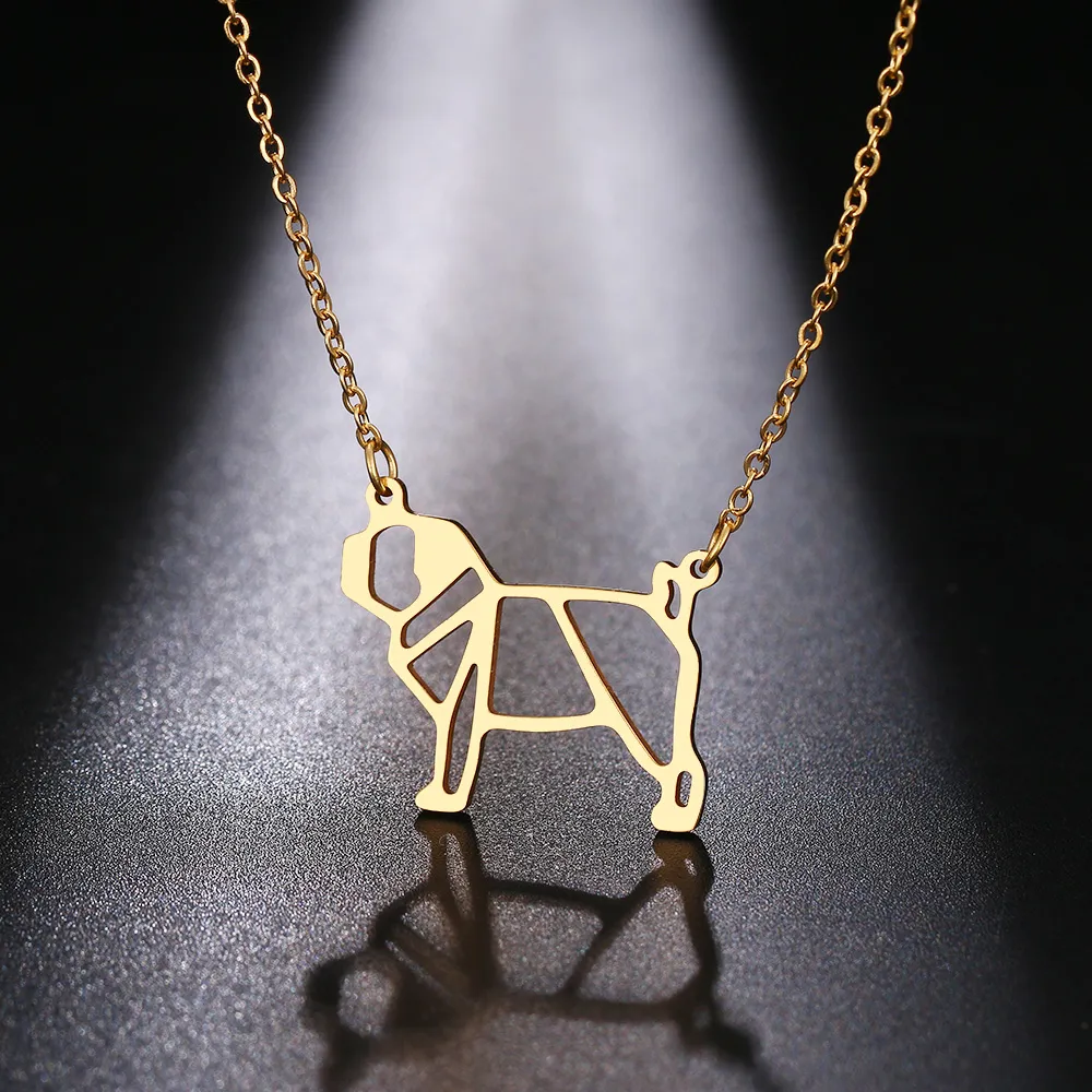 Cacana Stainless Steel Necklac Cute Dog Pet Pendant for Women Love My Pet Animal Dog Necklace Choker Ketting Jewelry Gift (6)