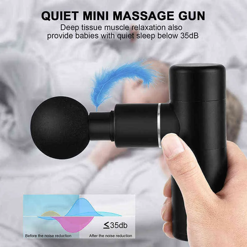 Mini Elektrischer Muskeln Massagepistole Tragbare Taschenkörper-Massagegerät mit Tasche Tiefgewebe Gesichtsbehandlung für Fitness Entspannung Schmerz Relie 220125