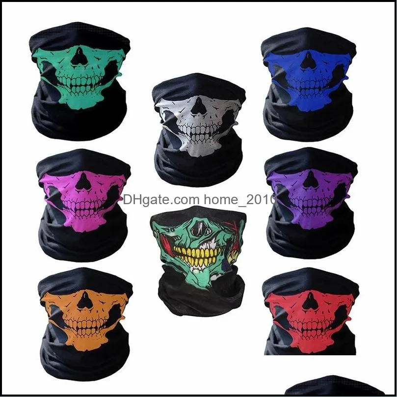 500pcs Halloween Skull Skeleton Party Masks Black Motorcycle Multi Function Headwear Hat Scarf Neck Sport Face Winter Ski Mask