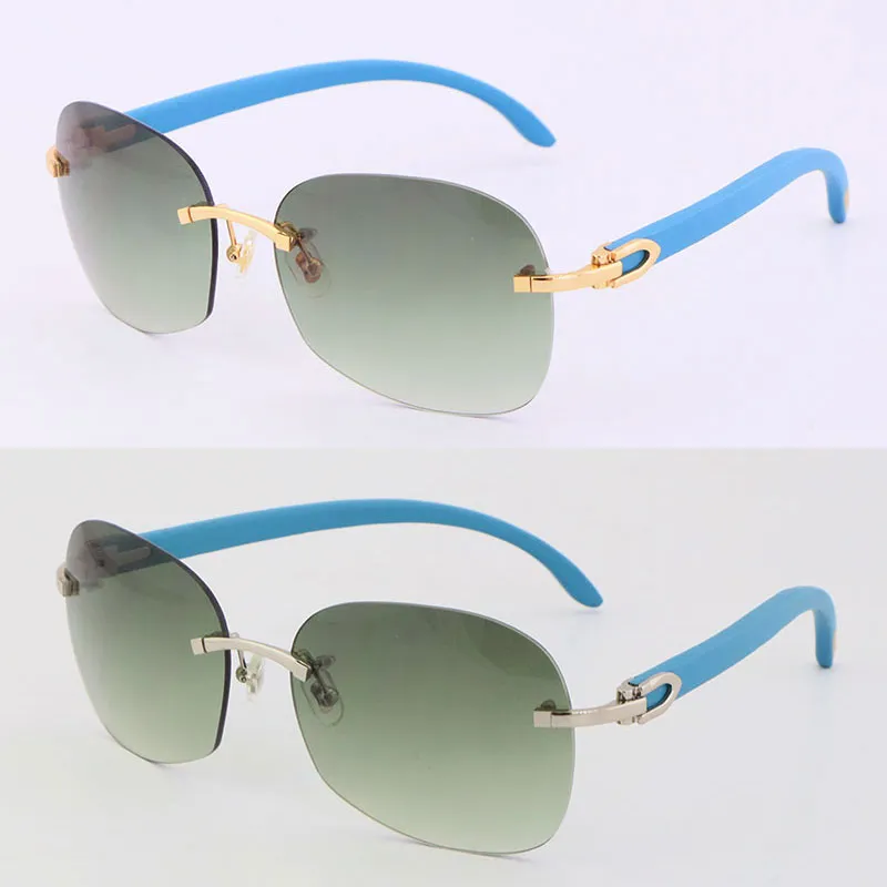 Verkoop van randloze houten zonnebrillen 8100908 Metalen frame Hoogwaardige ontwerper Mannelijke en vrouwelijke 18K GOLD305Y