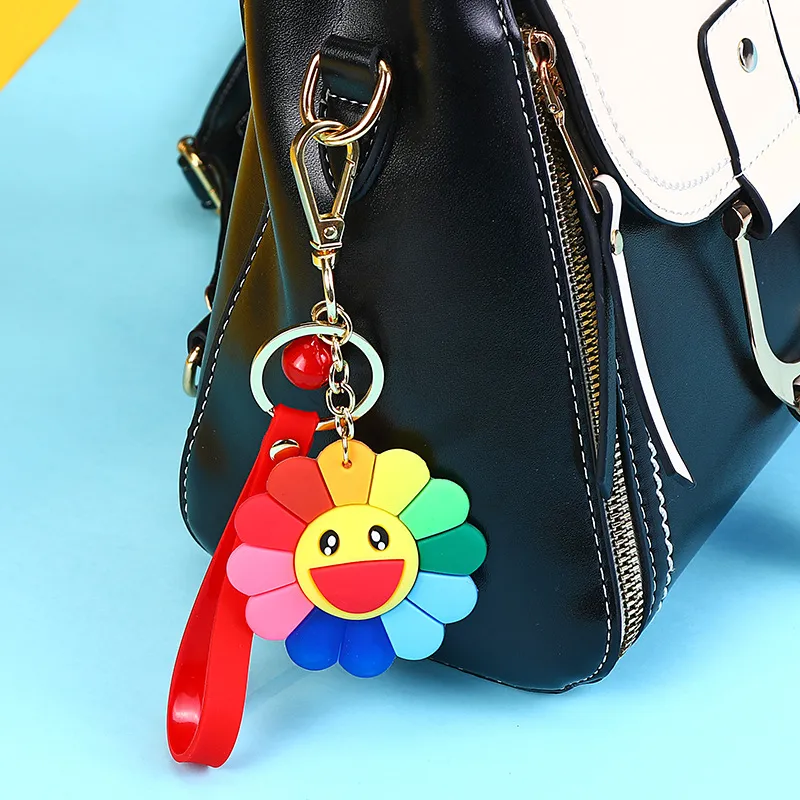 Creative Cute and Practical Colorful Sunflower Key Chain Lovers Key Chain Bag Pendant Gift