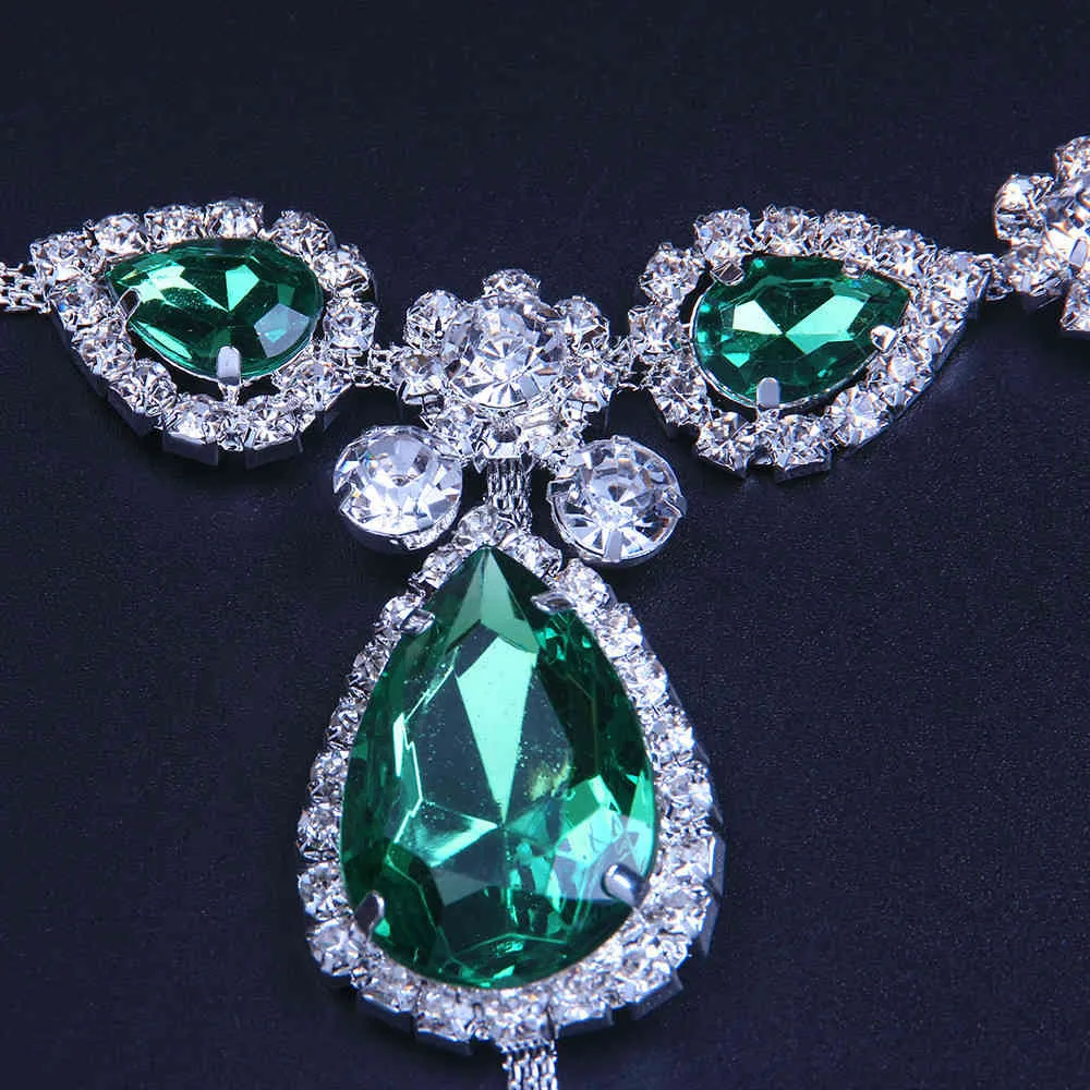 2020 Luxe groene strass niet -piercing sieraden voor vrouwen sexy volwassen lichaam tepel ketting ketting2115160
