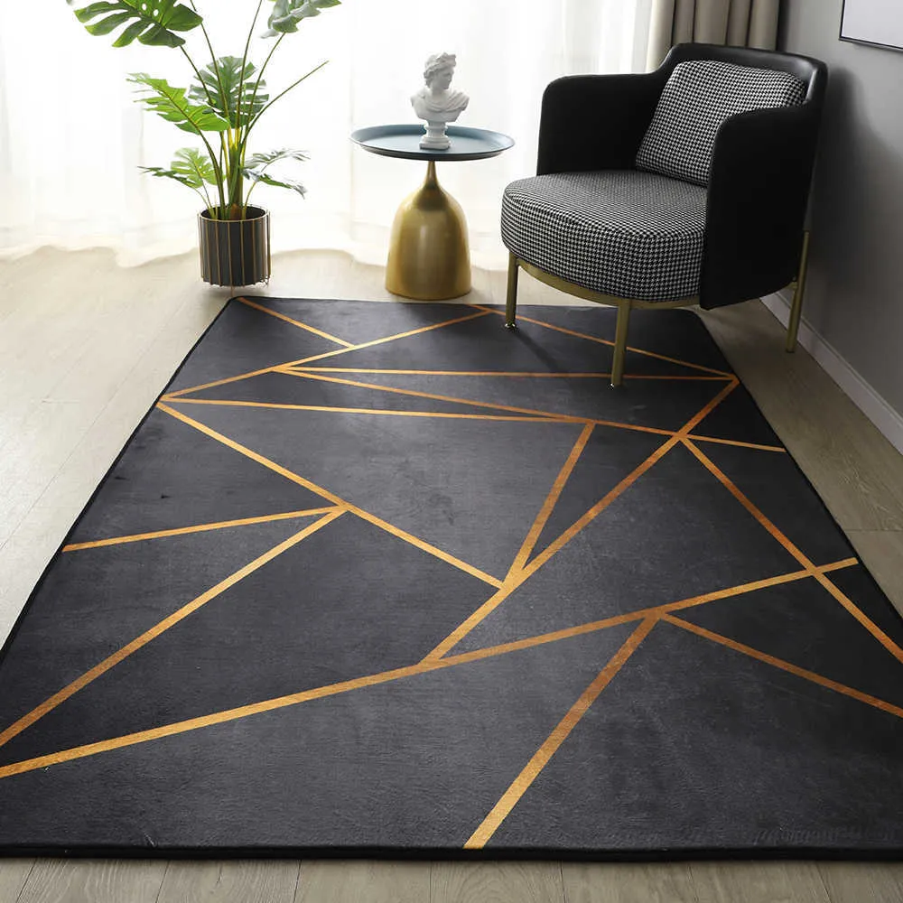 Tapis modernes pour salon géométrique 3D imprimé tapis décoration de la maison tapis pour chambre tapis tapis de sol antidérapant paillasson 210917