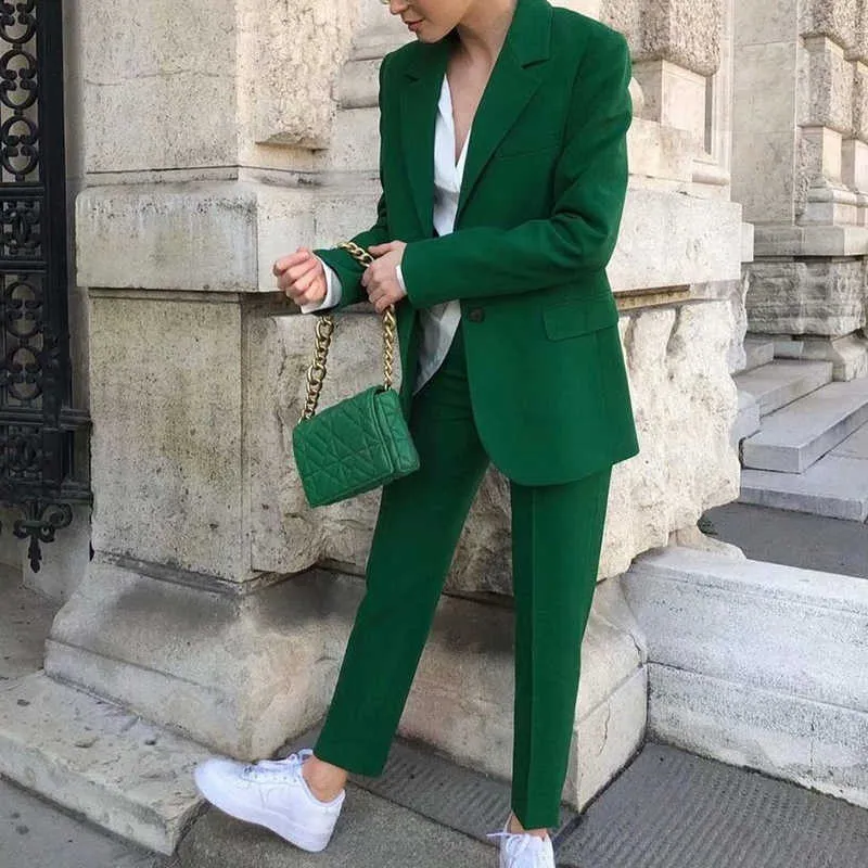 Chic Green Za Office Emerald Green Suit Womens Slim, Elegant, And Perfect  For Spring Casual Streetwear Style 210930 From Bai01, $19.63