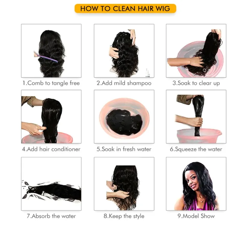 Brasilianska naturlösa djupa våg transparent 4x4 spetslåsning Curly Wigs Glueless för svarta kvinnor Mänskliga hår kort Bob