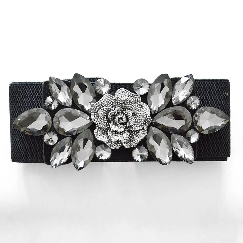 Ceinture en strass brillant pour femmes, élastique, perle de cristal, jupe décorative, manteau, Style de rue, diamant, 250d