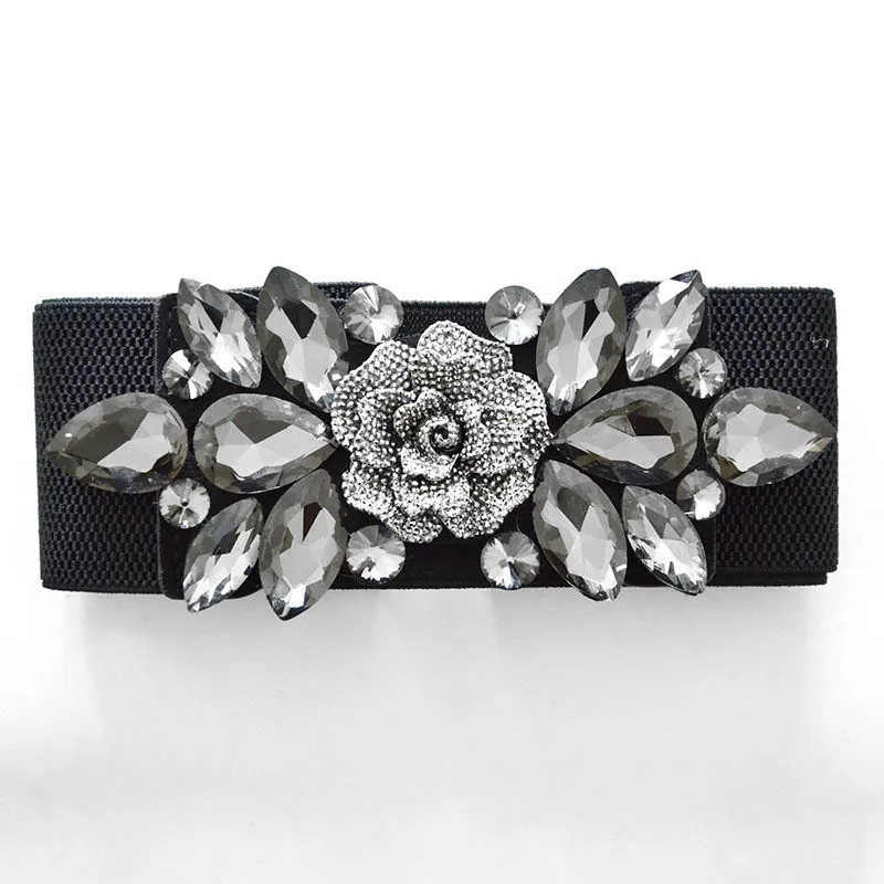 Righine brillante ceinture élastique Crystal Perle Jupe décorative Mabinet Women Women Style Street Diamond Taist Belts2483