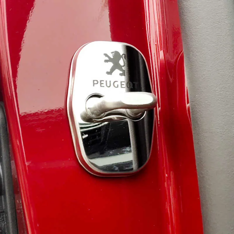 Крышка дверного замка автомобиля для Peugeot 3008 508 308 408 2008 4008 5008 301 308S 508L 207CC 308CC Эмблема Наклейка Защитные аксессуары7819842
