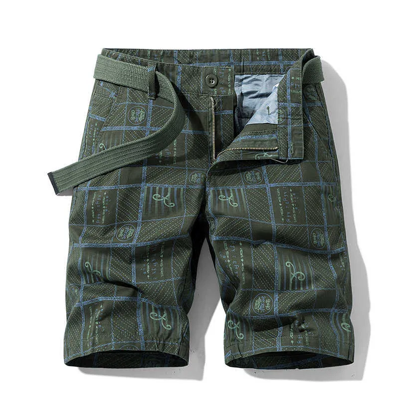 Huncher Sunmer Male Shorts Cotton Fashion For Men Printed Plus Size Classic Outdoor Breathable Mens Khaki Beach 210714