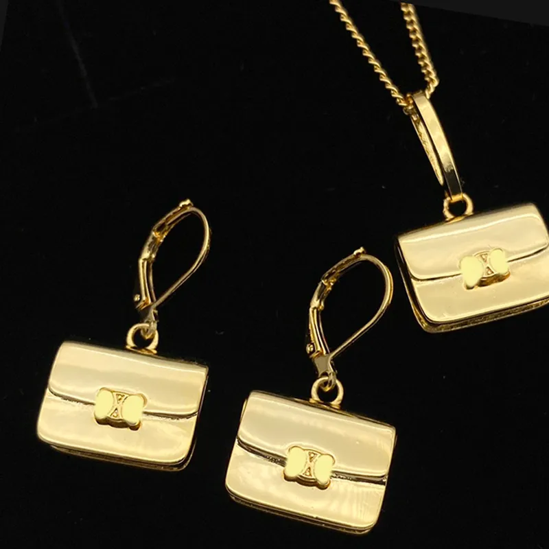Designer colar conjunto brincos para mulheres luxurys designers colar de ouro pingente brinco moda jewerly presente com charme d2202181z2554
