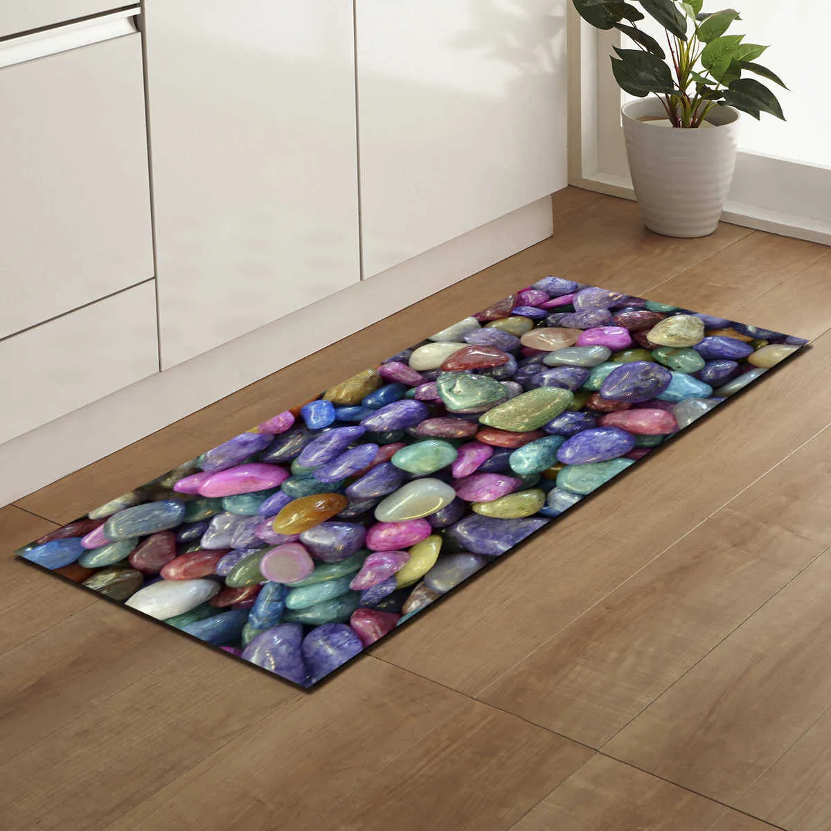 3D-Stein bedruckte lange Fußmatten, Mikrofaser-Fußmatte, Küchenteppich, rutschfeste, waschbare Teppiche für saugfähige Fußmatte 2109136221232