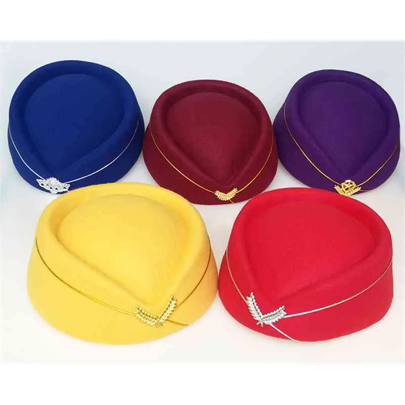 Air hôte Beret Wool Felt Base Cap Airline Stewards