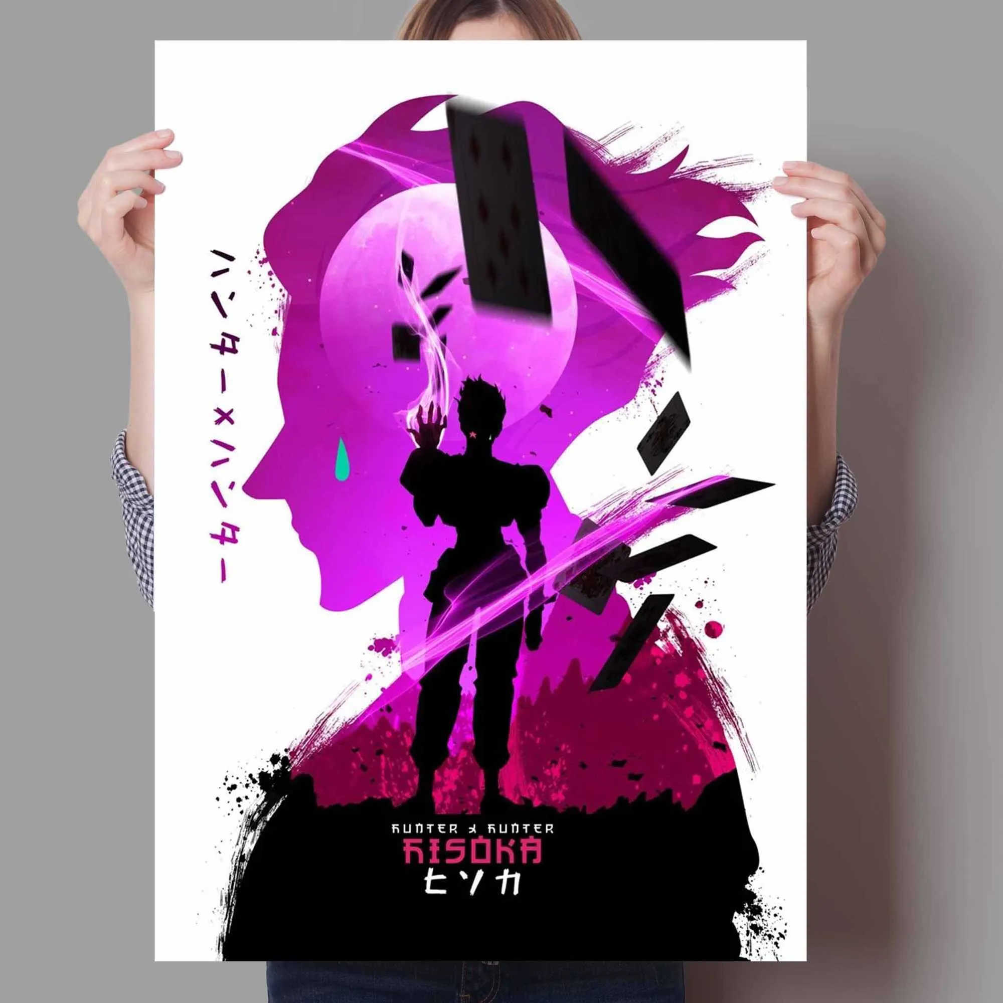 Retro Plakat Hunter x Hunter Killua Zoldyck Kurapika Gon CSS Hisoka Anime Plakaty Płótno malarstwo ścienne zdjęcie domowe Deco Y7289979