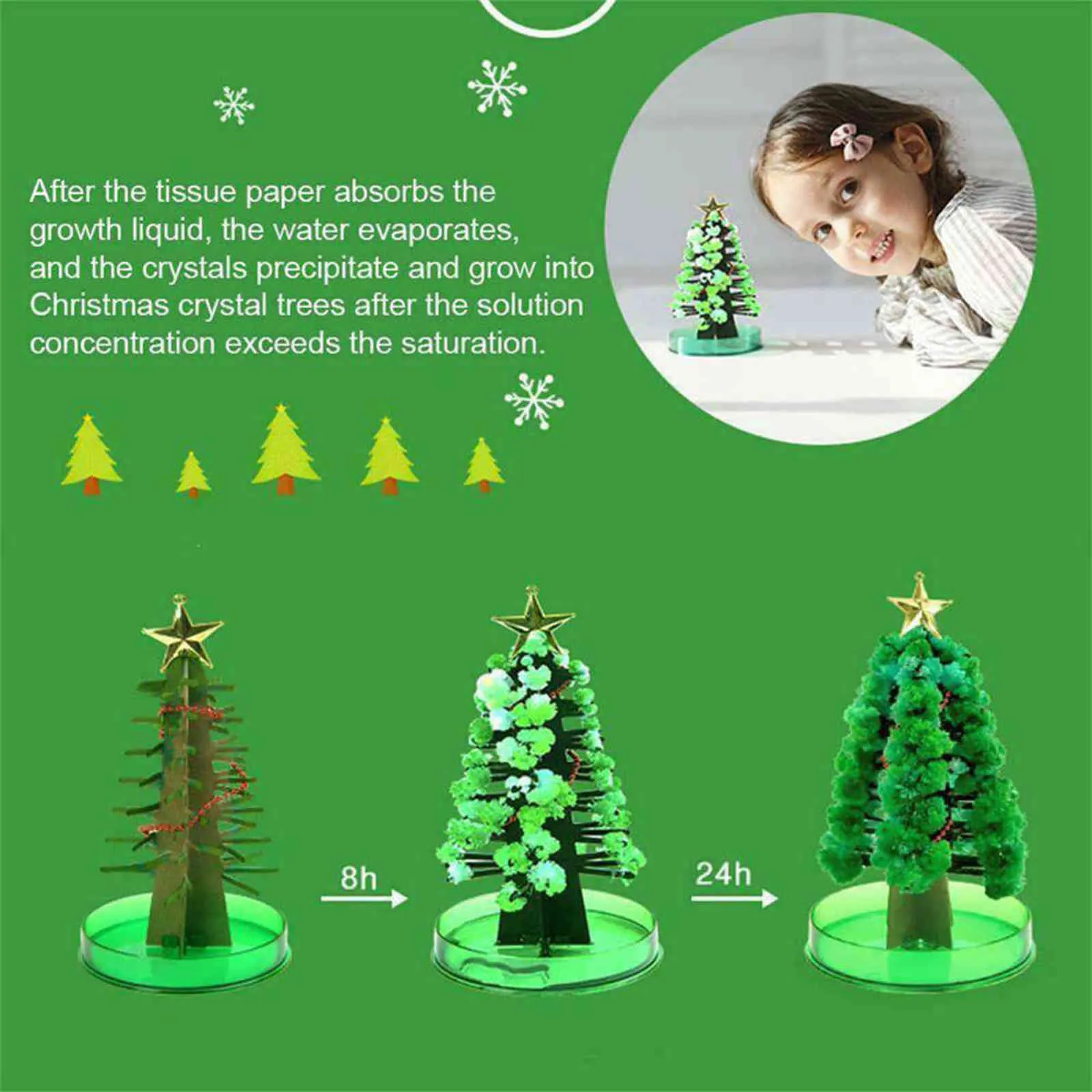 Magic Christmas Tree Paper Crystal Sakura Sakura Prezent Nowator uprawiający drzewo dla dzieci Dekoracja komputerów stacjonarnych Nowy rok