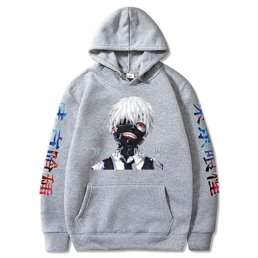 Токио Мужские мужчины Tokyo Hoodie Harajuku мальчики толстовки аниме капюшон Токио Гул пуловеры Top Y0319