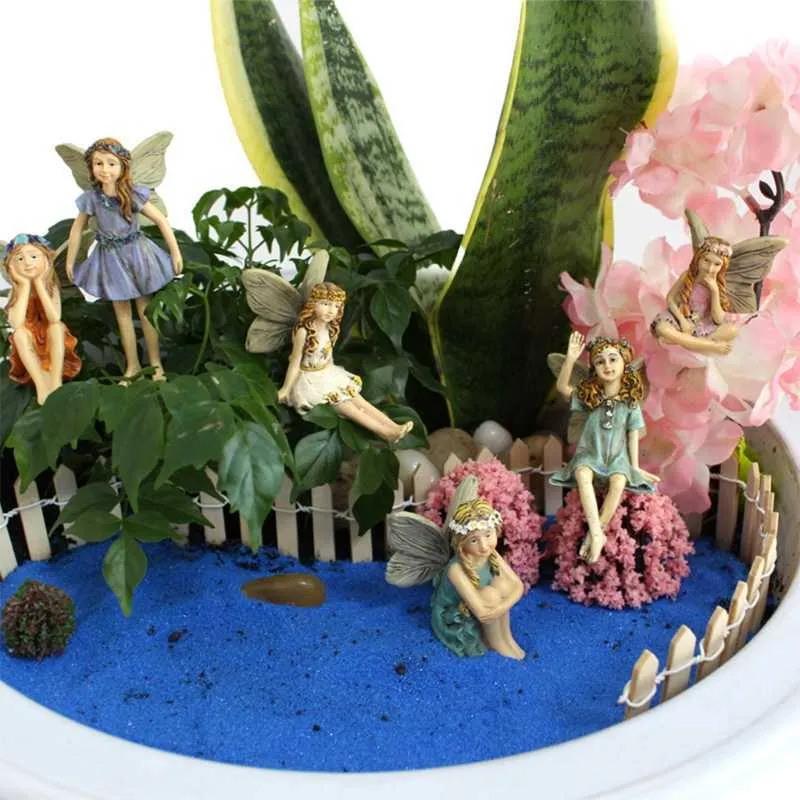 Jardim de fadas - fadas em miniatura acessórios de figurinhas para suprimentos de decoração ao ar livre ou de casa 210804