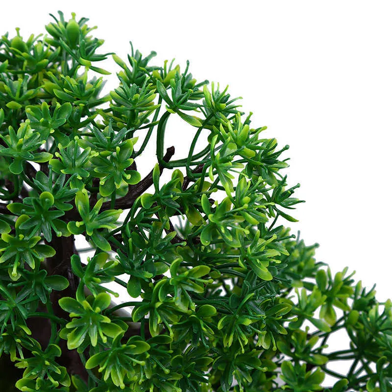 Bonsai artificiali Piccolo albero Vaso Simulazione Fiori di plastica In vaso Vasi verdi finti Piante Ornamenti la decorazione del giardino di casa 210624