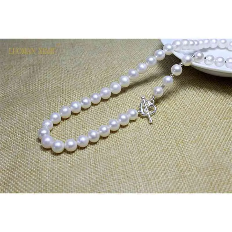 Collier blanc AAAA entier, bijoux en perles rondes naturelles, cadeau pour femmes et filles