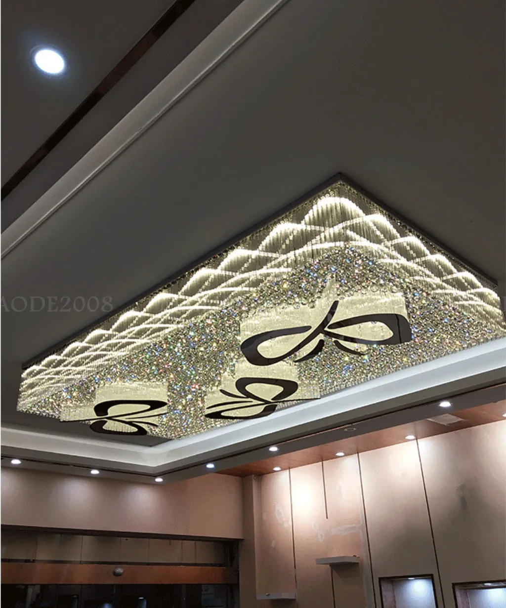 Grand lustre en cristal LED personnalisé, plafonnier pour hall d'entrée, lampes de magasin de bijoux, villas, salon, restaurant, salle de banquet, Proj318V