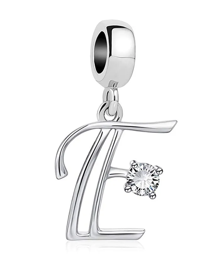 Klasyczny litera uroku AZ Crystal wisiorek Fit Fit Charms Silver Pleated Bracelets Naszyjniki DIY Kobiet Jewelry 32691143933281