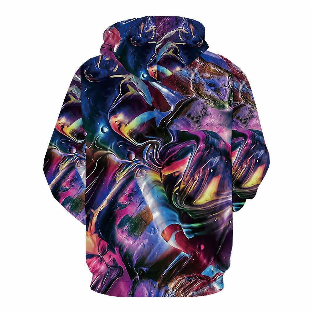 KYKU Marque Galaxy Hoodie Hommes Espace À Capuche Casual Abstrait 3d Imprimé Psychédélique À Capuche Anime Sweat Imprimé Hommes Vêtements H0909