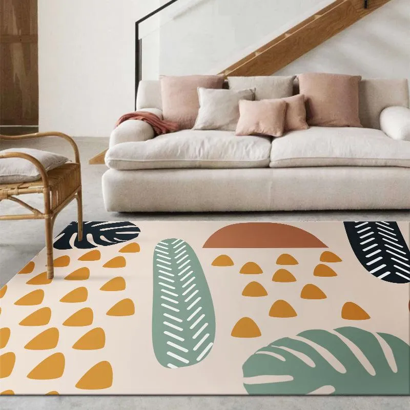 Carpets Nordic Geometry Carpet Cartoon Bedside Sofa Area Rugs Doormat Floor Door Mat Flannel Anti-slip For Home Living Room Decor278e