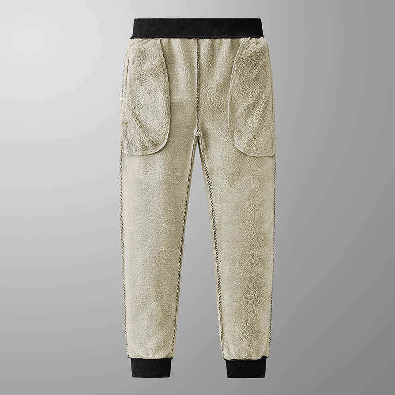 Invierno grueso cálido polar pantalones de chándal hombres Joggers ropa deportiva negro gris Casual pantalones de chándal talla grande 6XL 7XL 8XL 211119