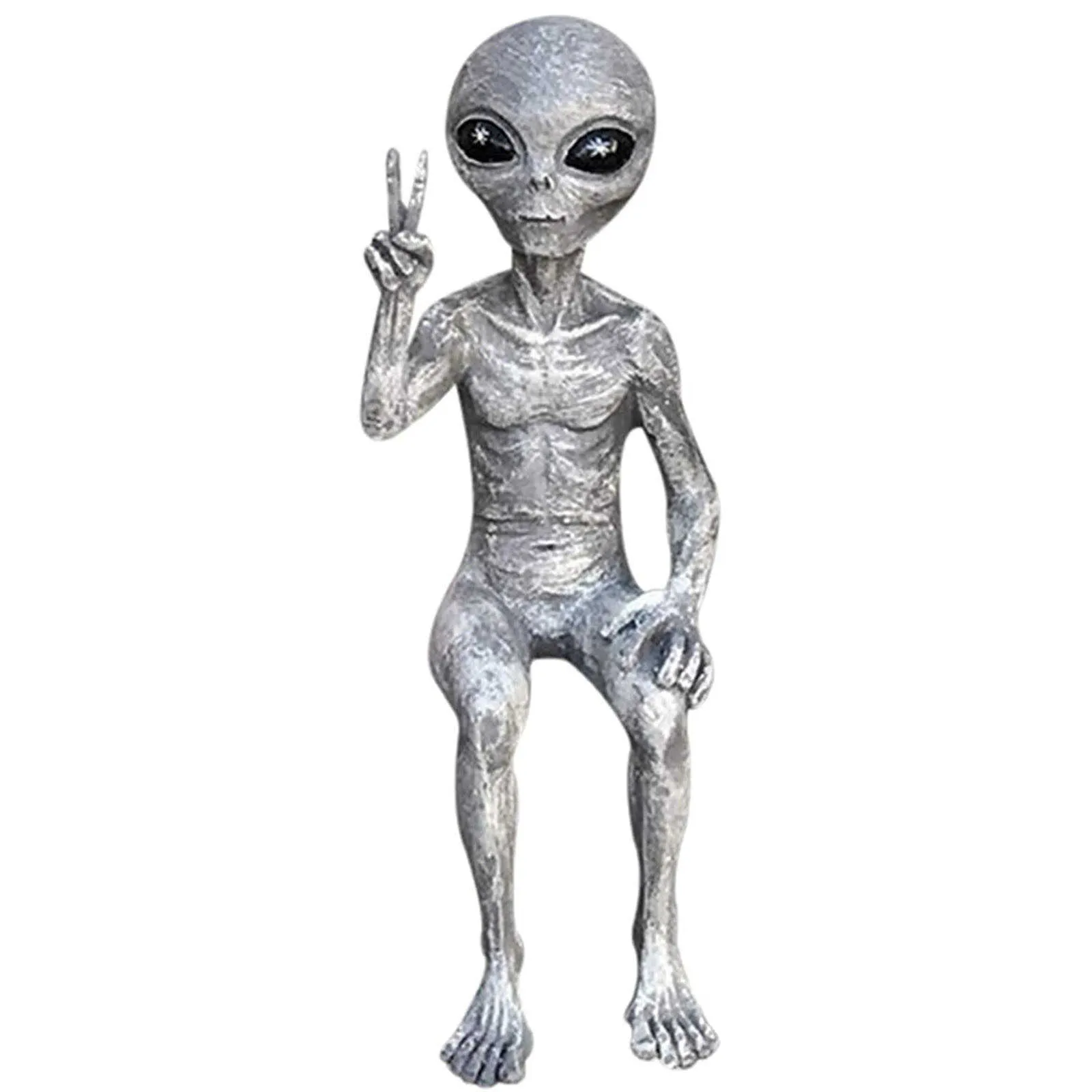 Weltraum-Alien-Statue, Marsianer-Figuren-Set für Zuhause, drinnen und draußen, Figuren, Gartenornamente, Dekor, Miniaturen 4817045