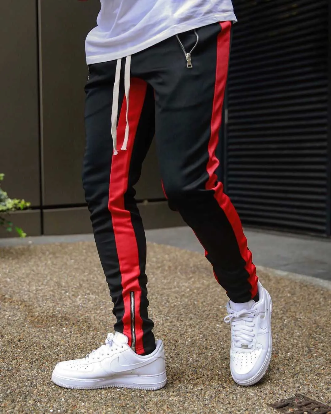 Casual Pants Men Joggers leggings Hip Hop Sweatpants Fitness Sportswear Track Pants Side Stripes Gym Jogging Fashion Trousers X0615