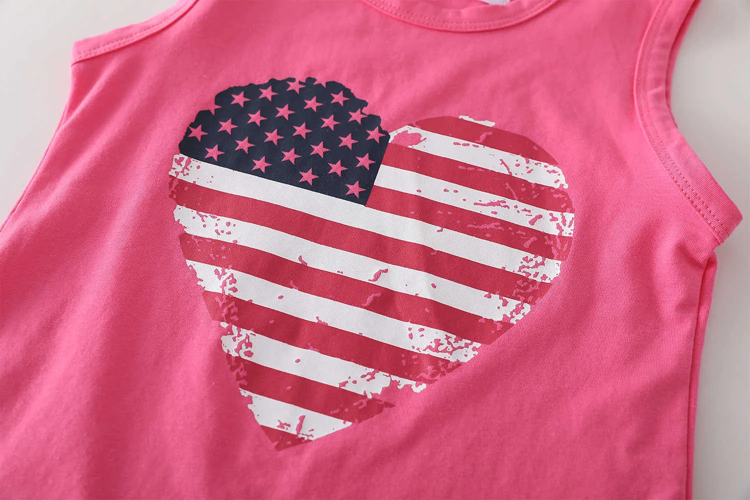 Mudkingdom 소녀는 7 월 4 일에 애국적인 미국 국기 유아 옷을 입고 소녀 여름 의상을위한 스커트 양복 210615