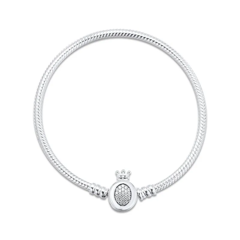 Moments Crown O Clasp Plata de Ley 925 Amigos Linda joyería de moda Regalo Pulseras con dijes Mujer