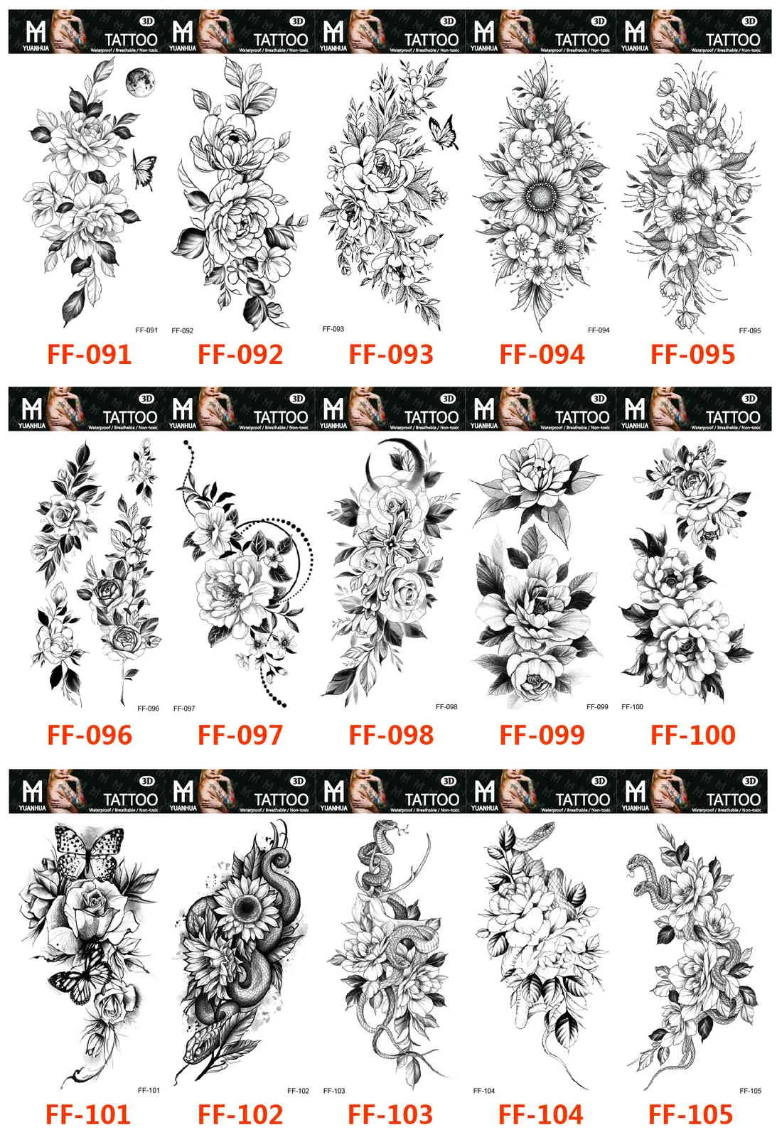 Tatouage étanche bras complet autocollant grand motif manche bande noir henné dentelle faux tatouages Sexy pour les femmes temporaire Tatoo autocollants