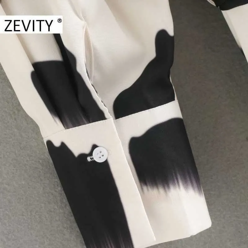 Zevity Women Vintage Ink Painting Print Sashes Mini Shirt Dress Femme Single Breasted Casual Slim Vestido Retro Cloth DS4629 210603