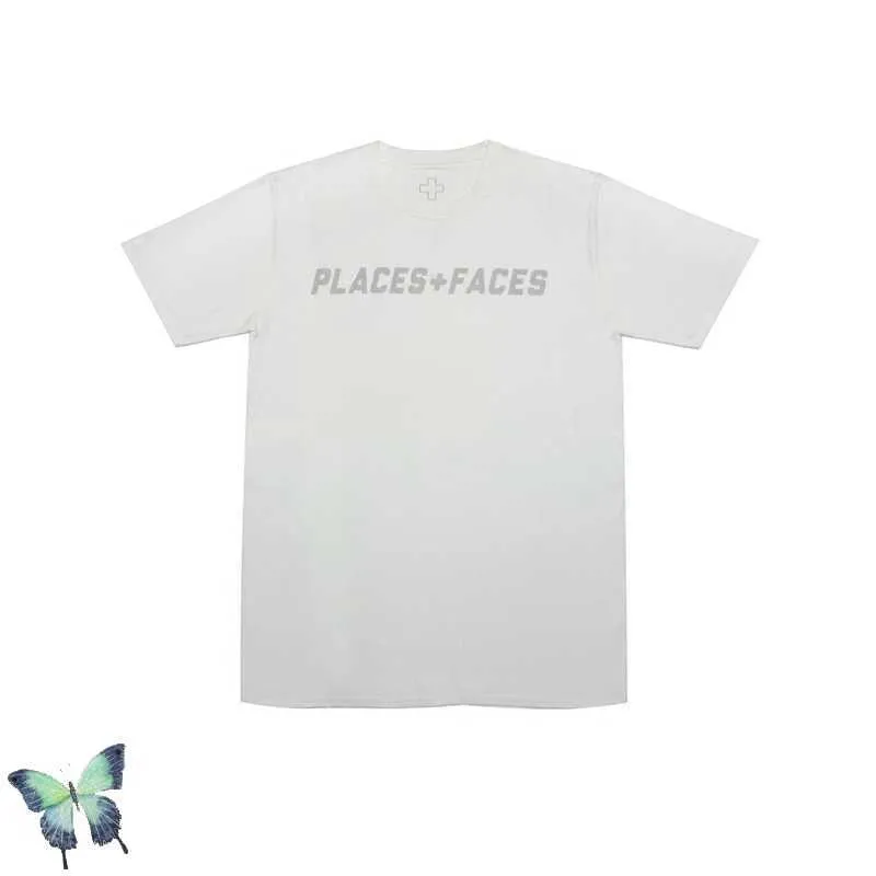 P + F 3M Réfléchissant T-shirt Lieux Visages Haute Qualité Mode Casual T-shirt Hommes Femmes Urbain Streetwear T-shirts Expédition Rapide X0726