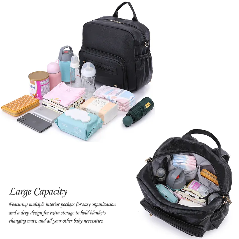 Soboba Diaper Bag for born Baby Solid Multi-functional Waterproof Maternity Changing Care Stroller Fashion 220225