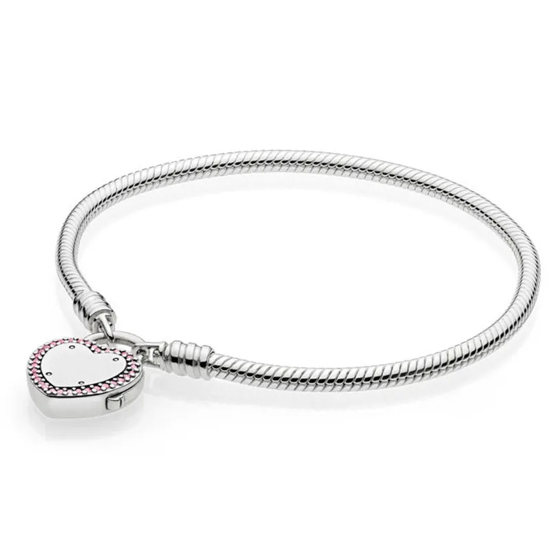 Chwile Zamknij obietnicę Regal Heart Signature Padlock Bransoletka Fit Fashion 925 Strerel -Srebrna Bieczek Charm DIY Jewelry259s