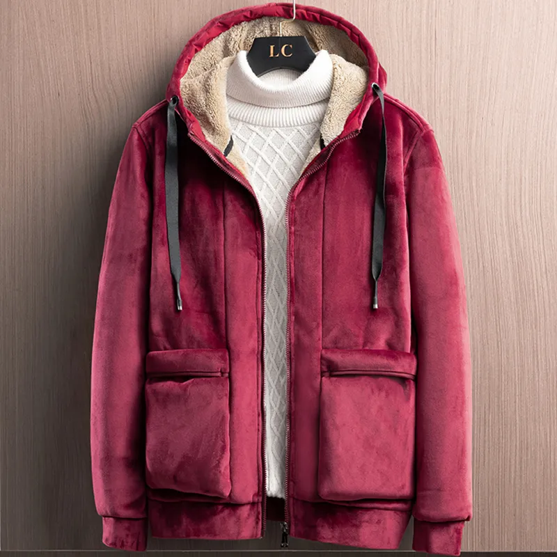 Märke Vinter Tjock Varm Fleece Jacka Män Hooded Windbreaker Outfits Soft Velvet Thermal Coats Stor storlek 6XL 7XL 8XL 220301
