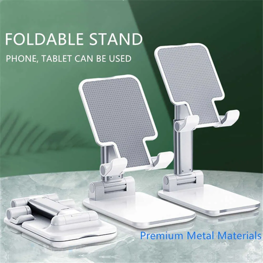 Car Universal Foldable Metal Phone Holder Desk For iPhone 11 Samsung iPad Desktop Tablet Plastic Stand Mobile Cell Phone Table Mount