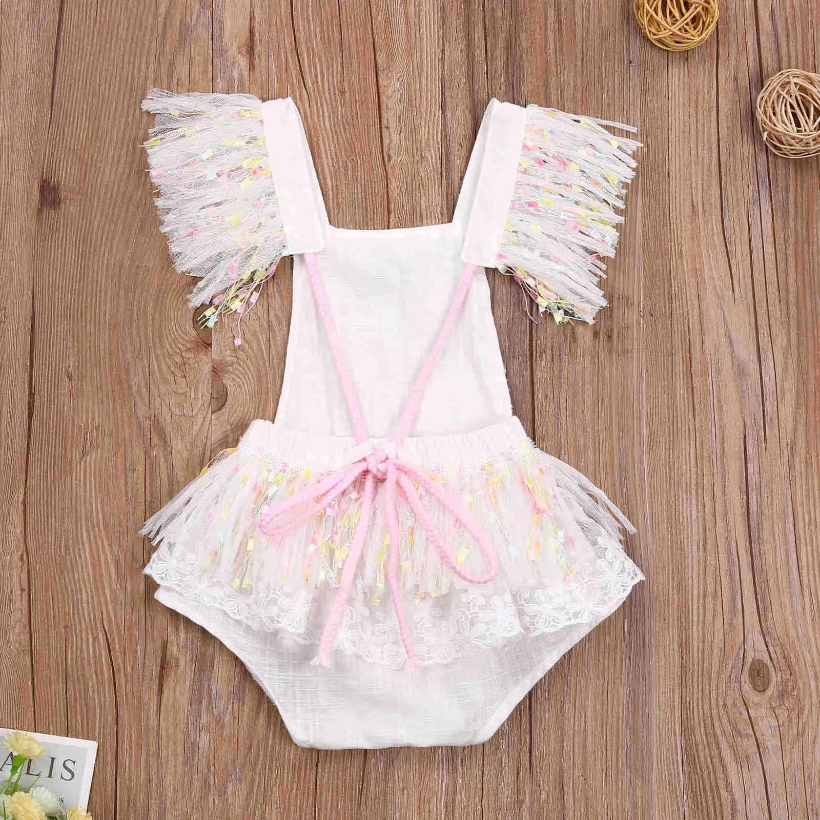 MaBaby 3M-3Y Summer Princess Born Infant Girls Pagliaccetto Pizzo Nappa Tutu Abiti da festa di compleanno ragazza Tuta 211101