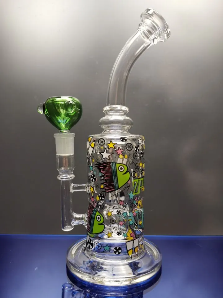 Bong narghilè dab rig vetro riciclatore tubo dell'acqua fumatori colori bong in vetro dimensione del giunto 14,4 mm zeusartshop