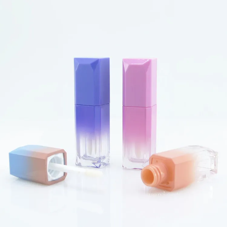 Accueil Bouteilles de stockage 5ml Gradient Color Lipgloss Bouteille en plastique Conteneurs Vide Clear Lip gloss Tube Eyeliner Eyelash Container T2I52898