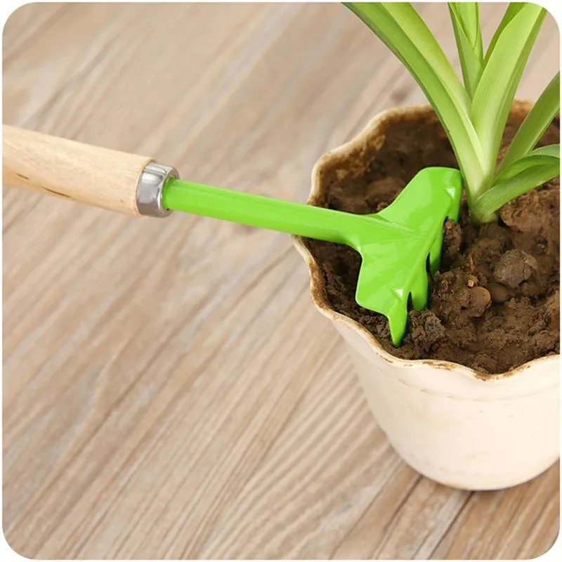 Pelle manuelle pour enfants, couleur bonbon, outils de jardin, Mini truelle en métal avec manche en bois, râteau de jardinage, 3 pièces, 5125665