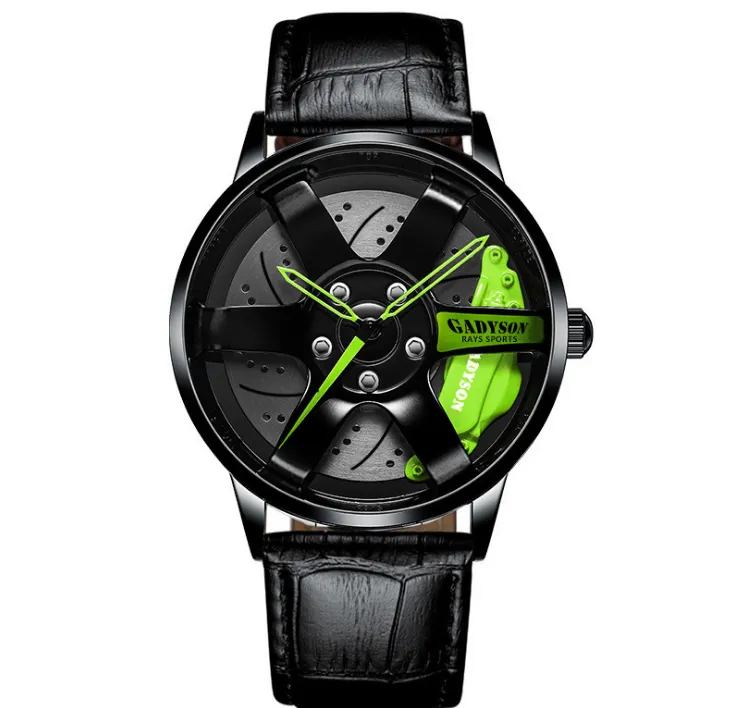 Reloj de cuarzo con diseño innovador para hombre, relojes con estilo de rueda, relojes de pulsera de locomotora para estudiantes y niños, 260b