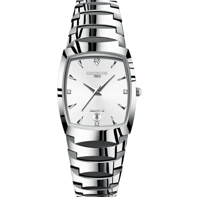 Luxury Lovers Couples Quartz Smart Diamond Watches 40MM Dial Mens 25MM Diameter WomensWatch Tungsten Steel Calendar Wristwatches262I