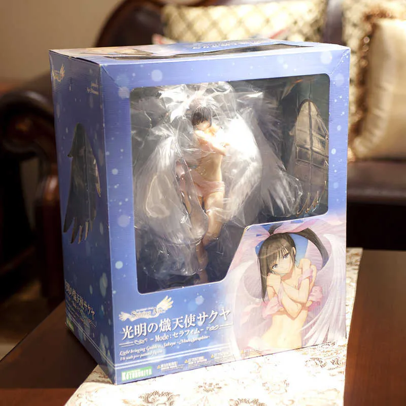 Anime 35CM Sexy girl figure Skytube Seraph of Light Sakuya Angel Mode Seraphim PVC Acton Figure Adult Collection Model Toys Doll Q0722