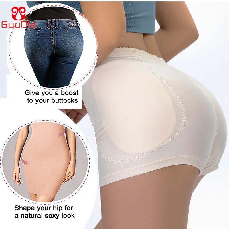 Guudia almofadas removíveis feminino quadril bunda levantador menino shorts esponja acolchoada corpo shaper realçador controle calcinha push up265w