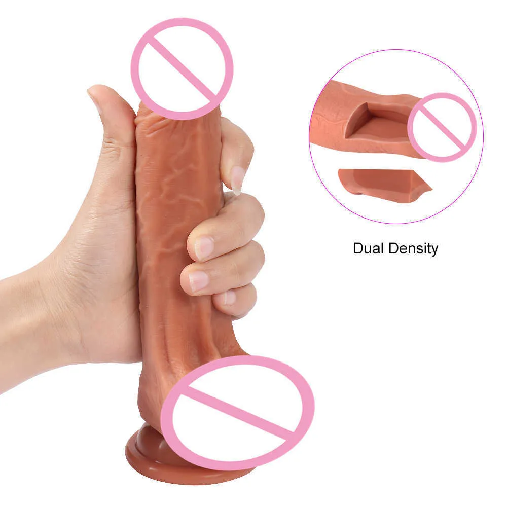 Realistico massaggiatore dildo realistico da 7,68 pollici giocattolo impermeabile piacere flessibile le donne adulto 210618