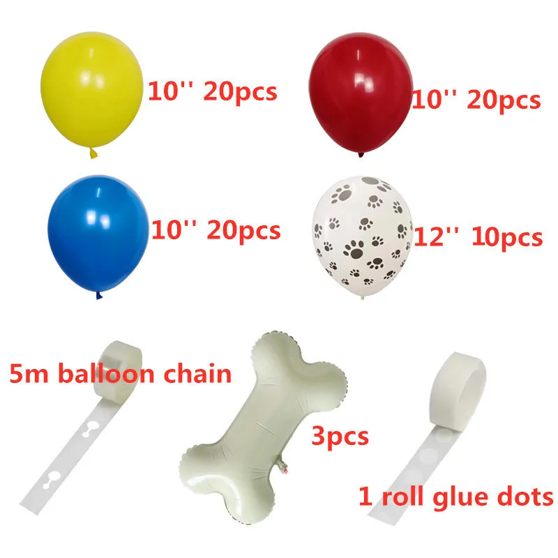 animaux de compagnie patte de chien ballons en latex os thème animal décor de fête enfants jouets classiques globos hélium air balles gonflables fourniture 220225